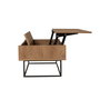 Hanah Home Mesa de Centro Multiusos 2 Niveles Industrial Nogal y Negro Tablero Melaminado Metal 120x60x43 cm